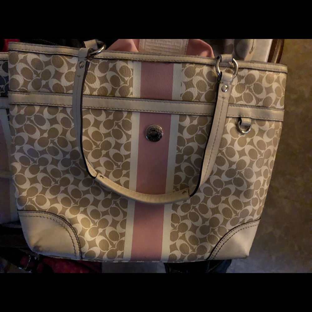 EUC Coach Chelsea Sig Stripe Tote Bag Purse
